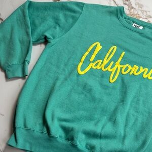 Pacific & Co California Spell Out Pull Over Sweatshirt Sz XL Bright Beachy Logo